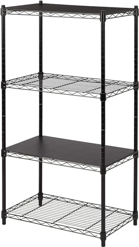 4-Shelf Storage Shelving Unit, Adjustable Metal Wire Racks, Heavy Duty Standing Shelf Organizer W583383