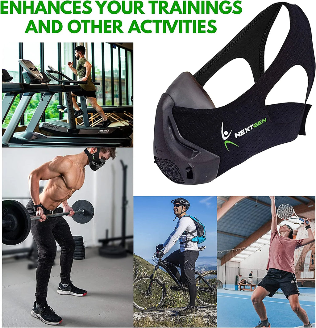 Altitude Workout Mask Cardio Breathing Trainer with 8 Carbon Filters U61984