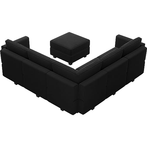 Modular Velvet Sectional Sofa with Chaise Lounge and Storage X4138