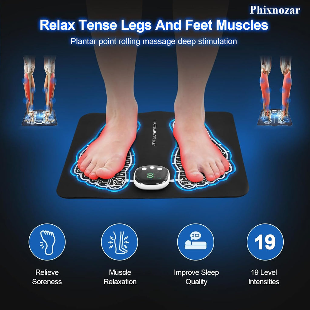Foot Massager Mat with 15 Modes, Muscle Relaxation I780