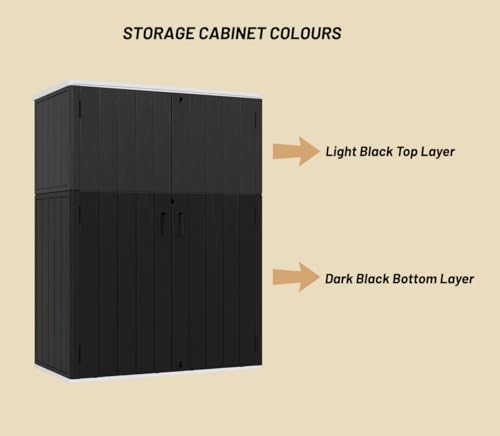 Outdoor Vertical Storage Shed, 57 Cu.ft, Waterproof, Lockable, Brown G868262