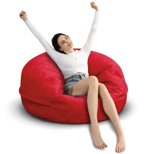 Bean Bag Chair for Adults 3FT, Soft Removable Cover, Light Gray X3039