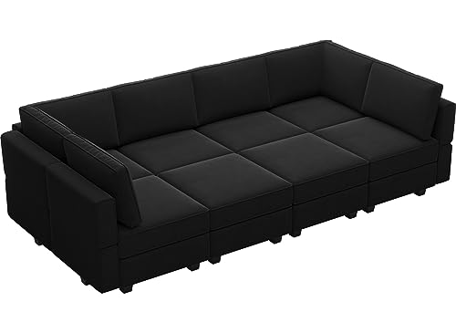 Modular Velvet Sectional Sofa with Chaise Lounge and Storage X4138