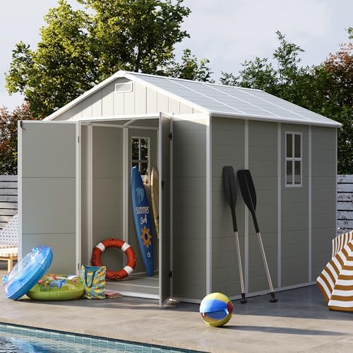 Outdoor Storage Shed 6 x 6 FT Resin Garden Shed with Lockable Door U891