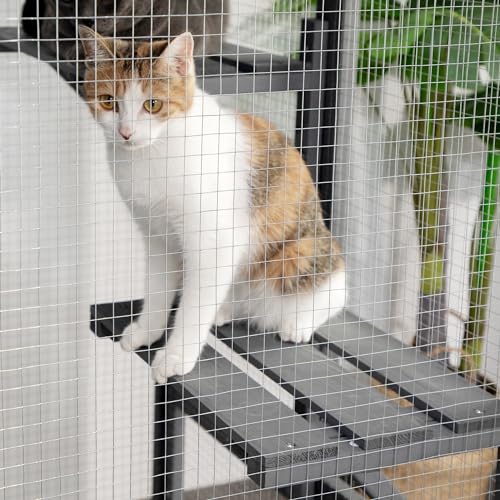 Outdoor Cat Enclosure with Platforms and Litter Box, Grey C6248