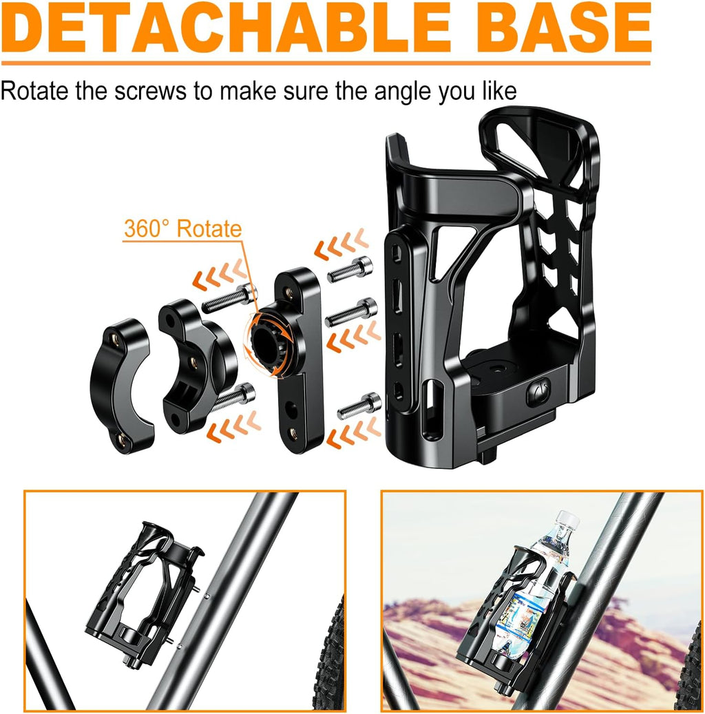Motorcycle Cup Holder, 360° Rotation, Max Load 32oz, Matte Black Y9652