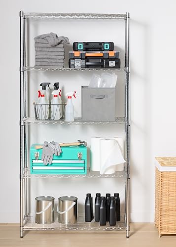 5-Shelf Adjustable Heavy Duty Steel Wire Storage Shelving Organizer, 36" L x 14" W x 72" H X6421
