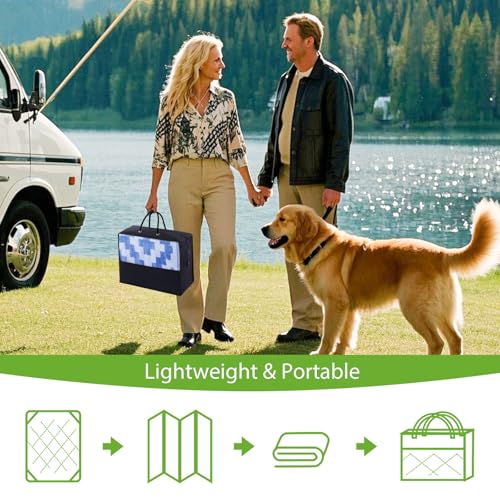 Waterproof Outdoor Rug 5x8 ft, Reversible Plastic Straw Patio Mat Z2613