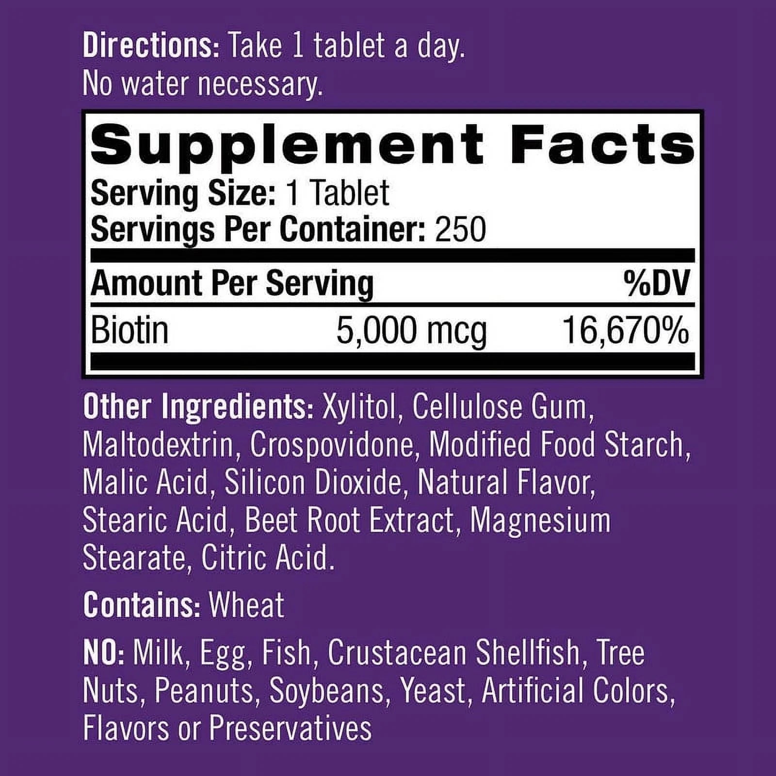 Biotin 5,000 mcg Strawberry Flavor Fast Dissolve Tablets Y6497