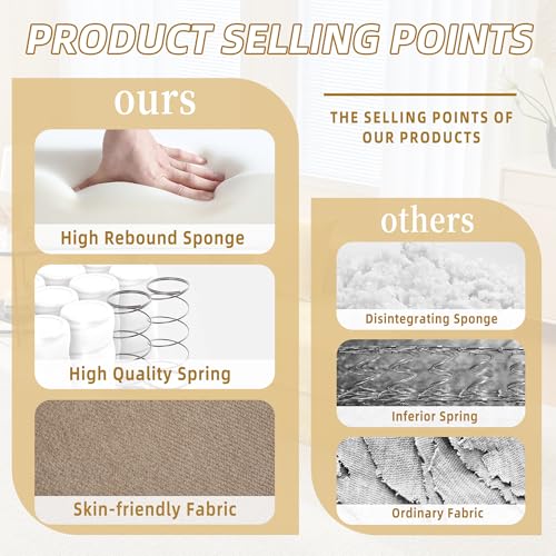 Corduroy Convertible Sleeper Sofa Bed with Pillow, Beige O72530