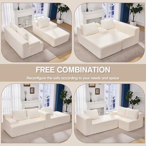 Modular L-Shape Sectional Sofa with Oversized Chaise A47792