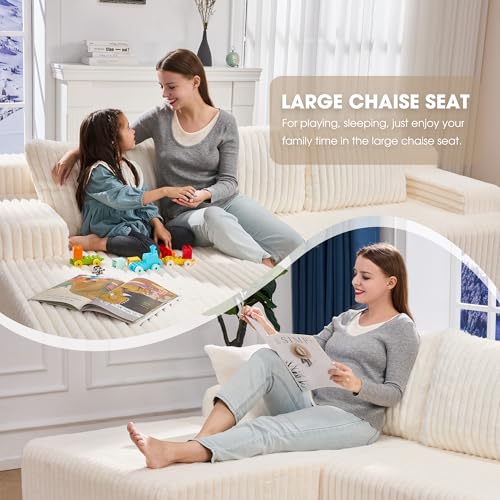 Modular L-Shape Sectional Sofa with Oversized Chaise A47792