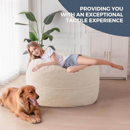 Giant Bean Bag Chair Bed for Adults, Convertible Floor Sofa Mattress R473823