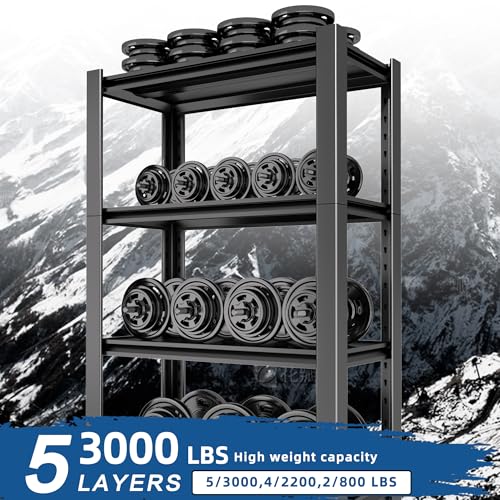 Heavy Duty Garage Shelving Unit, 5-Tier Adjustable Metal Storage Rack Y532