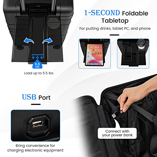 Carry On Luggage 20 Inch Hardside Suitcase with Front Pocket and USB Port G757302
