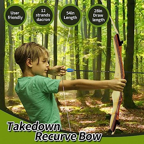 54" Takedown Recurve Bow for Adult Beginners Target Practice L158508