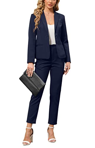 Women's 2 Piece Business Suit Set Slim Fit Blazer Pant N12180