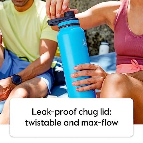 40 oz Double Wall Vacuum Insulated Stainless Steel Water Bottles 2-Pack, Gray/Pine U424566