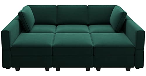 Modular Velvet Sectional Sofa with Chaise Lounge and Storage X4138