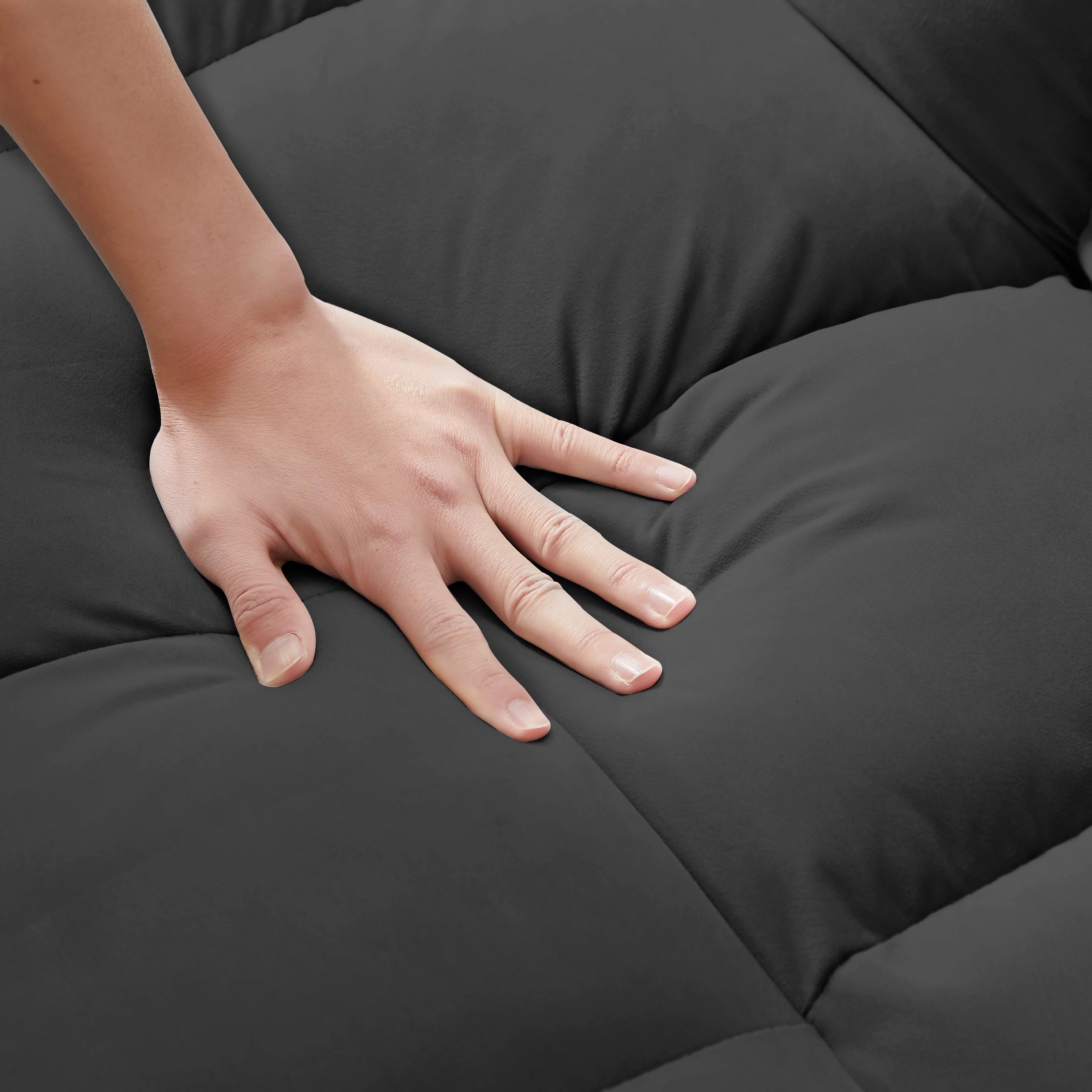 Modern Velvet Pull Out Convertible Sofa Bed with Reclining Backrest X291364