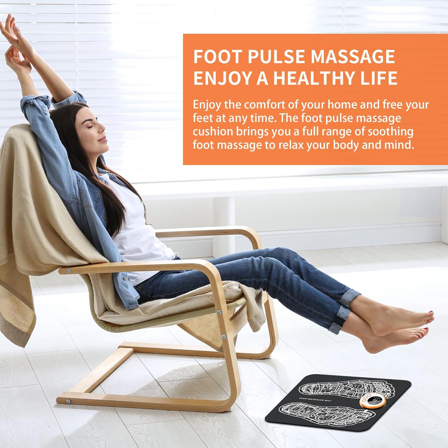 Foot Massager Mat with 8 Modes and 19 Intensity Levels M62342