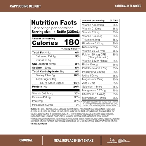 Meal Replacement Shake, Creamy Milk Chocolate, 10g Protein, 11 Fl Oz, 12 Pack G102008