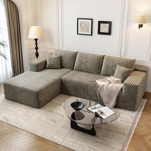 Modular Sectional Sofa with Ottoman, U-Shaped Deep Seat Couch for Living Room O870