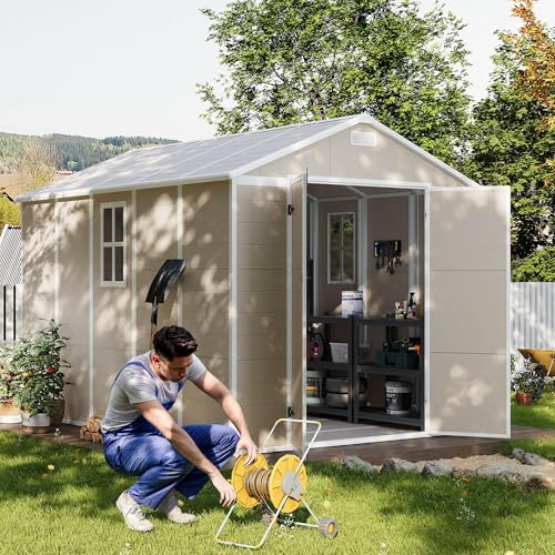 Outdoor Storage Shed 6 x 6 FT Resin Garden Shed with Lockable Door U891