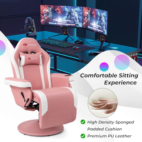 Massage Gaming Chair with Adjustable Backrest and Footrest G669073