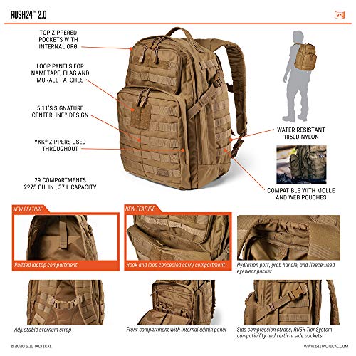 Military Molle Backpack, 55 Liter, Multiple Compartments I64089