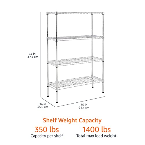 5-Shelf Adjustable Heavy Duty Steel Wire Storage Shelving Organizer, 36" L x 14" W x 72" H X6421