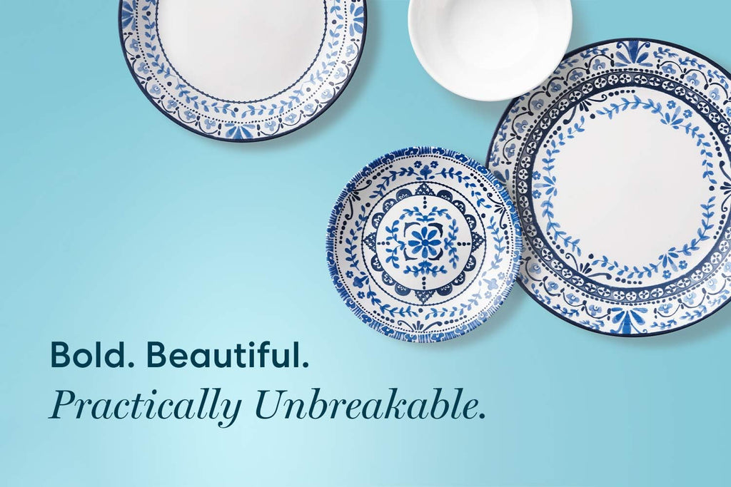 6-Piece Dinner Plates and Soup Bowl Set, Triple Layer Glass, Chip Resistant, Lightweight M302313