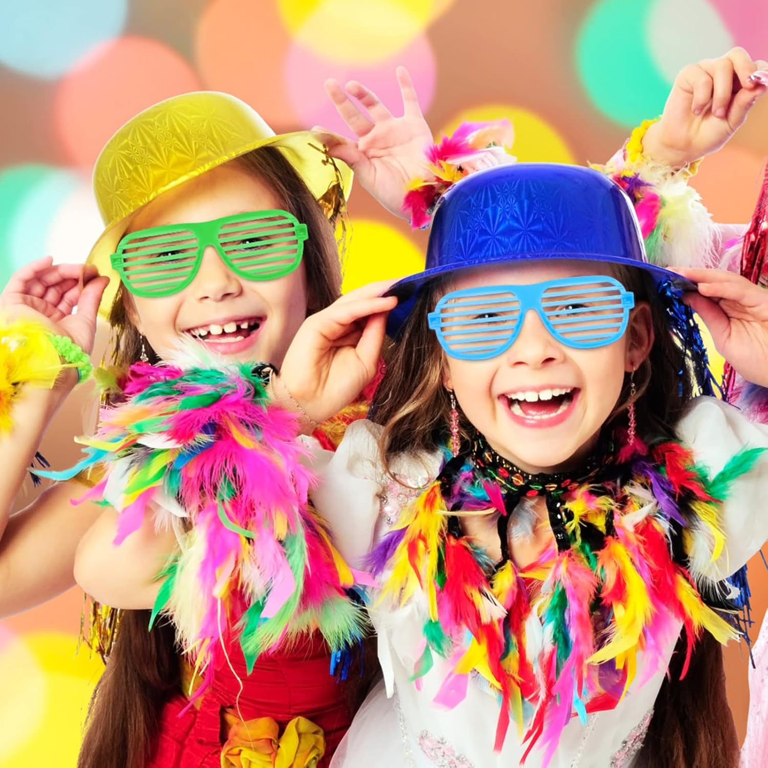 15 Pack Shutter Shades Glasses for Kids Adults Neon Party Sunglasses X660