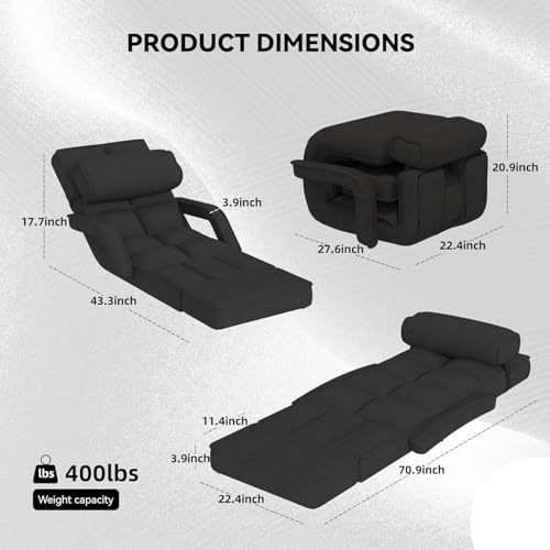 Folding Floor Chair with Adjustable Backrest, Portable Recliner Seat for Adults N6716