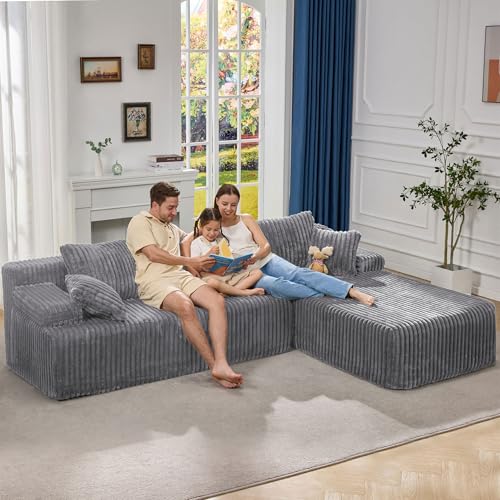 Modular L-Shape Sectional Sofa with Oversized Chaise A47792