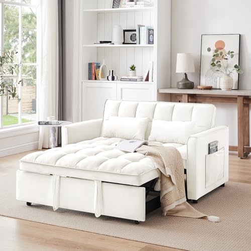Convertible Sleeper Sofa Bed with Pull-Out Bed and Adjustable Backrest V521