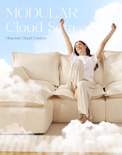 Modular Sectional Sofa with L-Shape Chaise, Deep Seat, No Assembly Required M95554