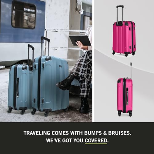 Lightweight Hardshell 4-Wheel Spinner Luggage, Teal, 20-Inch Carry On W59342