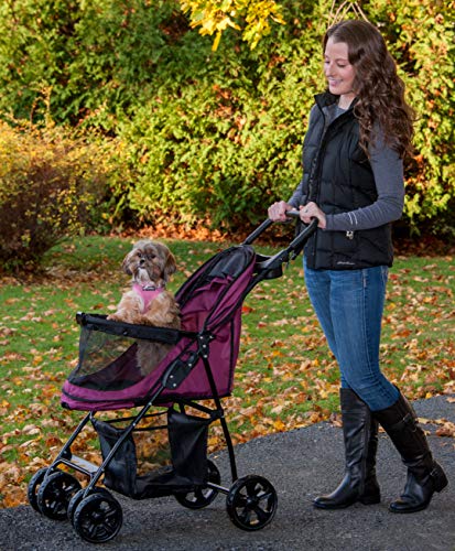 Pet Stroller for Cats and Dogs, Zipperless Entry, Easy Fold A568