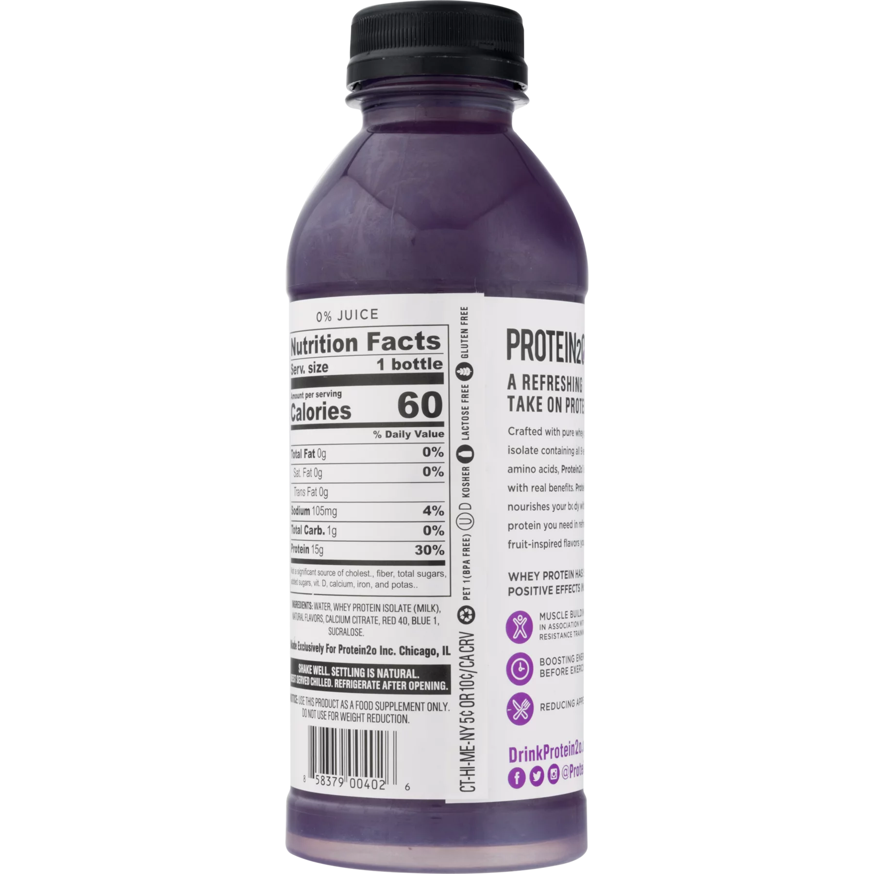 Whey Protein Infused Water, Harvest Grape, 16.9 oz Bottle X736