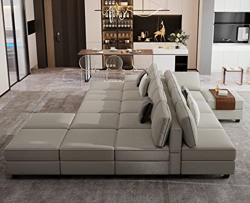 Modular Velvet Sectional Sofa with Chaise Lounge and Storage X4138