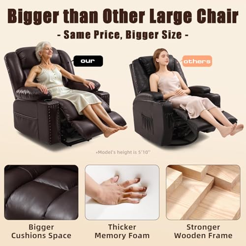 Power Lift Recliner Chair for Elderly with Heat and Massage, Adjustable Positions, Dark Brown P618617