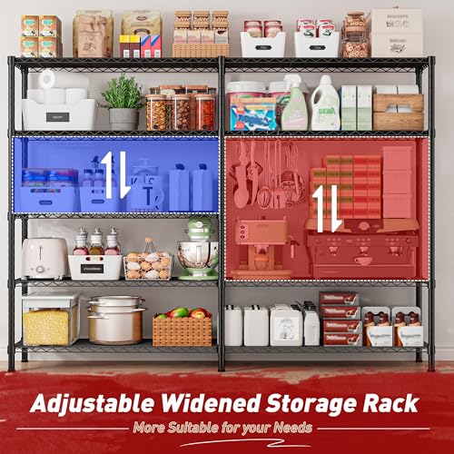 Metal Storage Shelving Unit 5-Tier Heavy Duty Adjustable Wire Shelves F25196