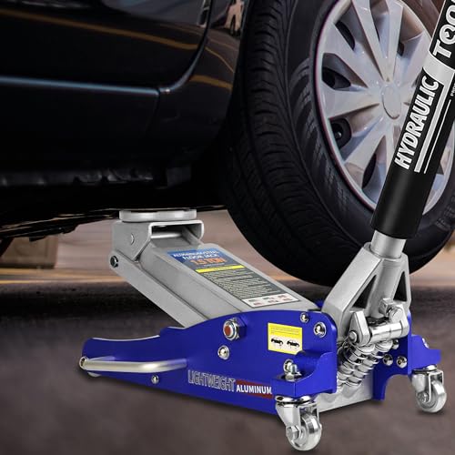 Heavy Duty Hydraulic Floor Jack, Low Profile Steel Racing Jack, 2 Ton Capacity, Blue H1350