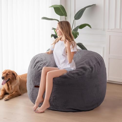 Giant Bean Bag Chair Bed for Adults, Convertible Floor Sofa Mattress R473823