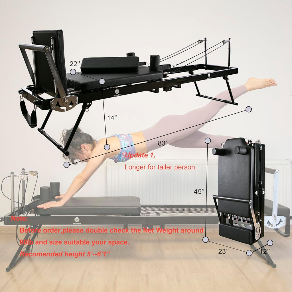 Foldable Pilates Reformer Machine for Home T902