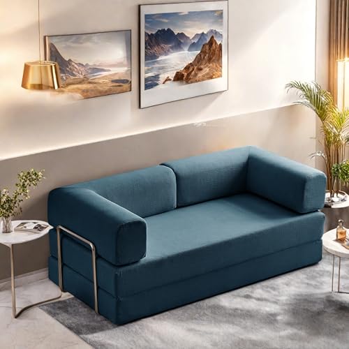 Foldable Floor Sofa Bed with Pillow Back and Armrest, Dark Gray S29408