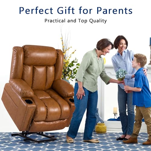 Power Lift Recliner Chair for Elderly with Heat and Massage, Adjustable Positions, Dark Brown P618617