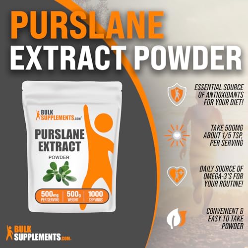 Purslane Extract Powder, Gluten Free, 500mg per Serving, 1kg E621