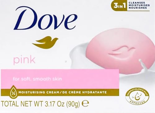 Beauty Bar Soap for Hands and Body, Mild for Skin, Bulk Pack of 8 Bars, Plus 1 Loofah Sponge Pad K139601